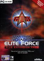 Jaquette de l'édition internationale double CD du jeu vidéo Star Trek Voyager: Elite Force