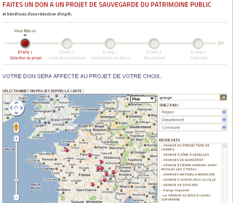 Choisir son projet en ligne sur le site de la Fondation du Patrimoine