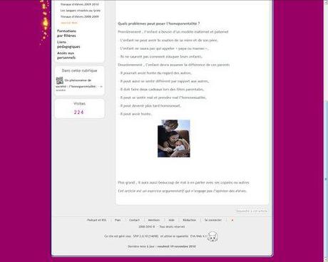 [sos h] site web d'un lycée : l'homoparentalité, ce douloureux 