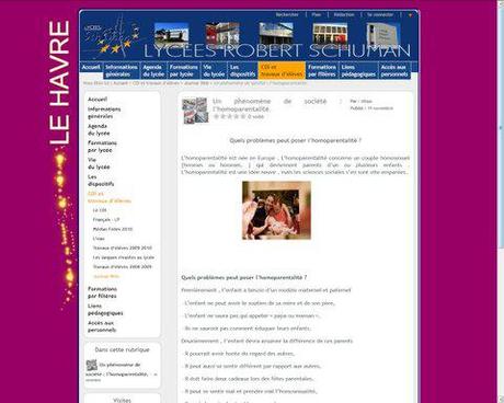 [sos h] site web d'un lycée : l'homoparentalité, ce douloureux 