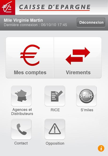 Application Iphone - Caisse d'Epargne