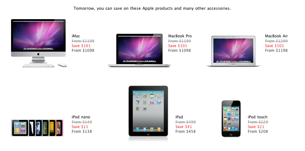 Rabais de l’événement spécial d’Apple