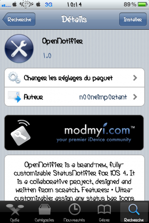 OpenNotifier : Afficher les notifications dans la statut bar