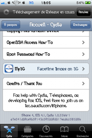 Installer Cydia 1.0.3366-1 sous l’iOS 4.x
