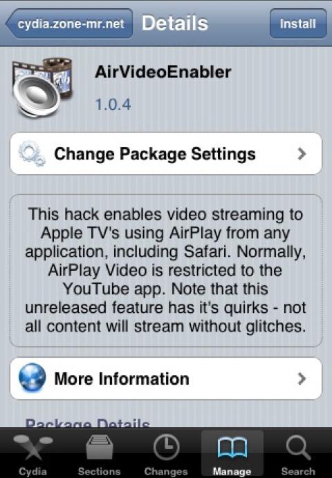 [Cydia] AirVideoEnabler, diffusez depuis n’importe quelle application