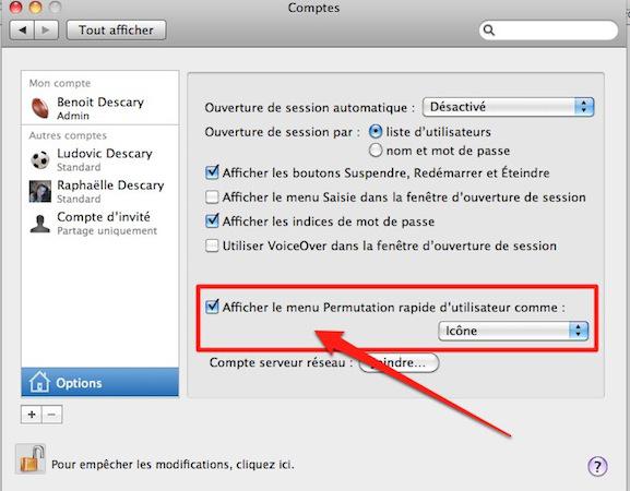 permuter utilisateur 1 Mac OSX: comment avoir plusieurs sessions en cours [Mac 101]