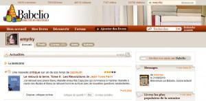 Extrait de la page d'accueil du site Babelio.com Extrait de la page d'accueil du site Babelio.com