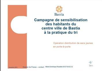 La Municipalité de Bastia lance l'Opération sacs jaunes en centre-Ville