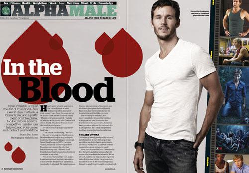 Ryan Kwanten en couverture de UK Men’s Health