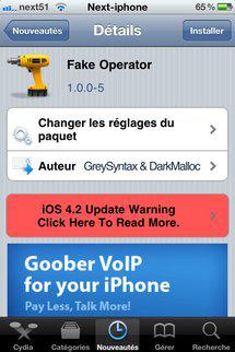 Fake Operator: Changer l'opérateur de votre iPhone...