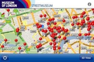 streetmuseumgeomap 300x199 Le Musée de Londres transforme la ville en réalité augmentée   Streetmuseum