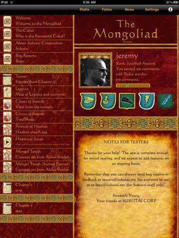 The Mongoliad sur vos iPhone et iPad...