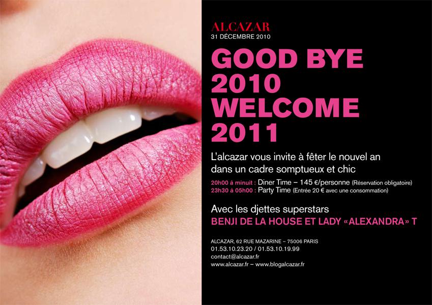 Vendredi 31 décembre 2010 : Réveillon de la Saint-Sylvestre à l’Alcazar