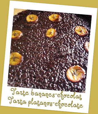 Tarte chocolat- bananes - Tarta chocolate-platanos