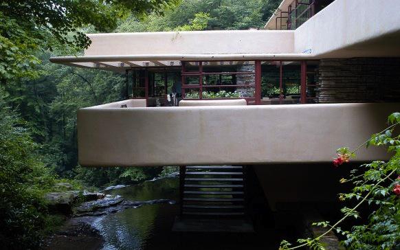 La villa du jeudi - FallingWater house - Frank Lloyd Wright - terrasse