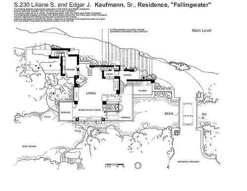 La villa du jeudi - FallingWater house - Frank Lloyd Wright - plan1