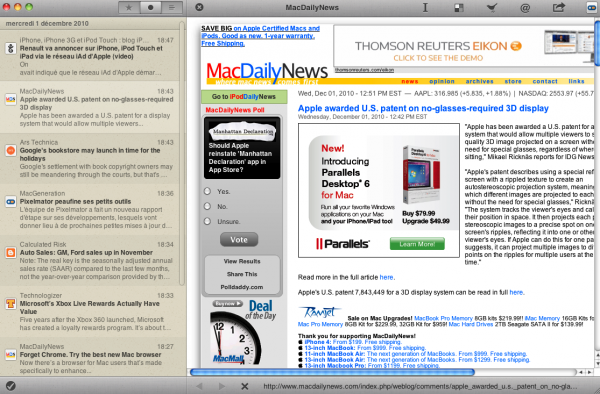 Reeder, le lecteur de flux débarque sur Mac OS