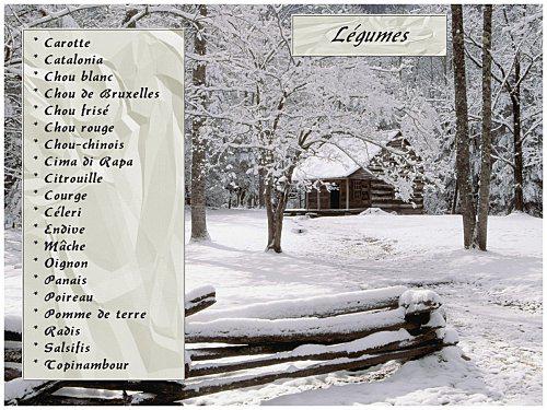 Calendrier Fruits & Légumes - Mois de Décembre