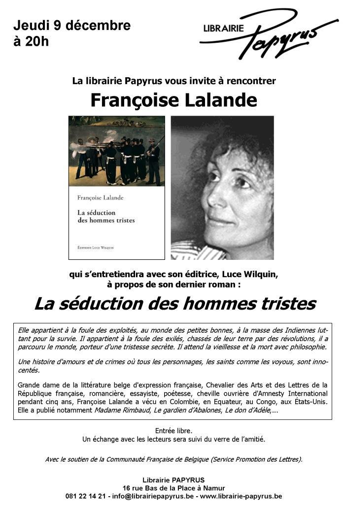 Rencontre avec Françoise Lalande à la Librairie Papyrus
