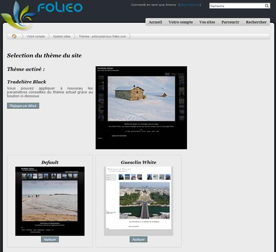 Folieo, site web et portfolio pour artistes