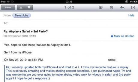 AirPlay mis à jour dès l’iOS 4.3 ?