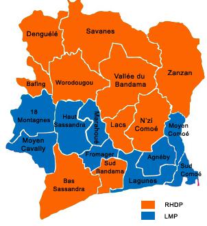 Tableau des résultats de la présidentielle ivoirienne