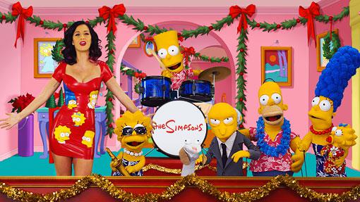 Vidéo : Katy Perry chez les Simpson pour Noël