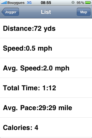Test de l’application ‘Jogger’ pour iPhone