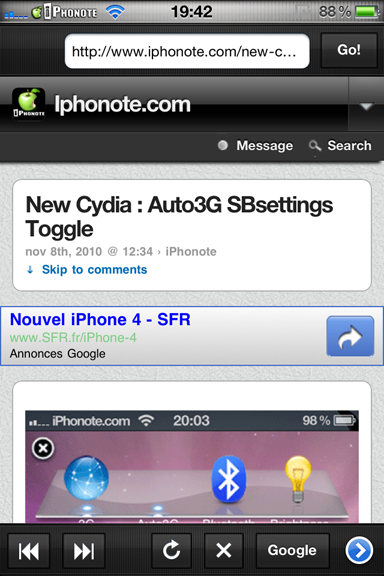 News Cydia : Zad0xNet Nouveau Navigateur Web !