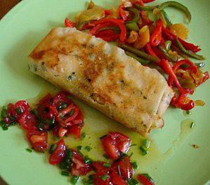 Croustillant DE SAUMON AUX poivrons au citron SAUCE