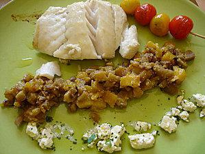 PAVE DE DUO DE MANGUE ET COLIN DE CYRIL AUBERGINE INSPIREE