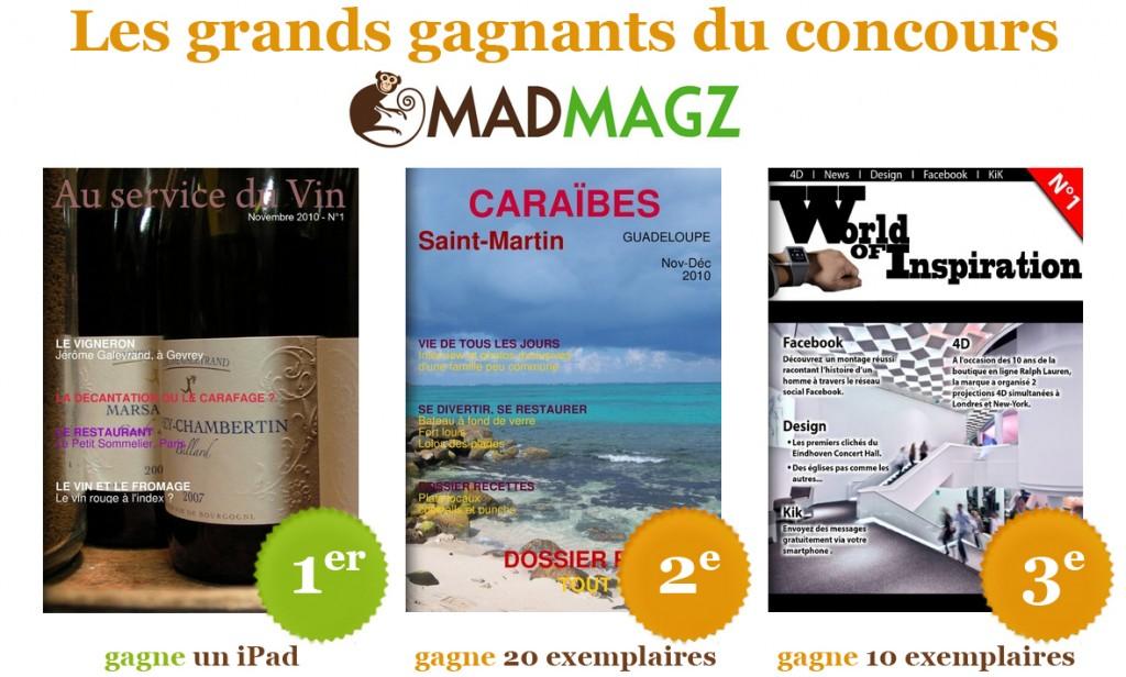 Et les gagnants de notre concours sont …