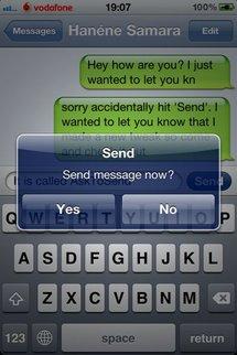 Confirmer l'envoi d'un SMS/Mail sur iPhone...