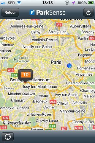 Parksense trouve votre place de parking sur votre iPhone...
