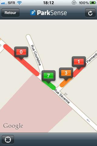 Parksense trouve votre place de parking sur votre iPhone...