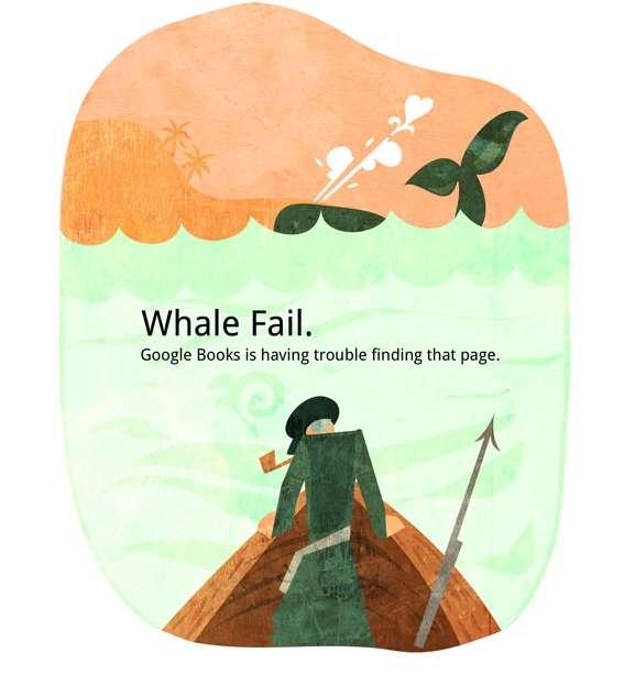 Twitter et Moby Dick inspirent la page 404 de Google Books