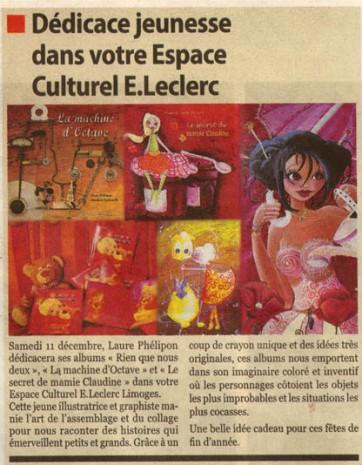 Dans le journal pour mes dédicaces de demain !