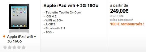 L’iPad 3G à partir de 149 euros sur Orange.fr