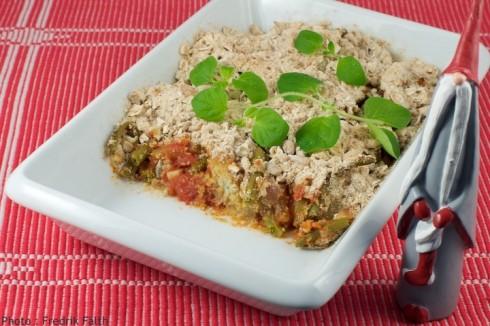 Crumble aux artichauts et à la tomate