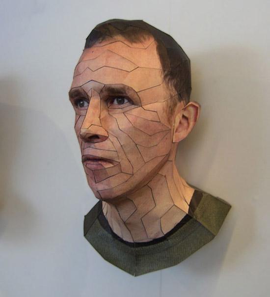 Portraits réalistes papier 3D par Bert Simons