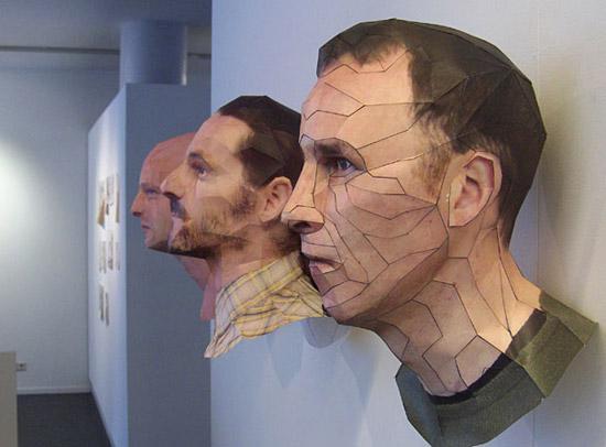 Portraits réalistes papier 3D par Bert Simons