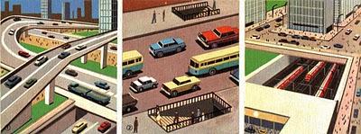 Réalisations dues à l'urbanisme moderne et destinées à alléger la circulation routière