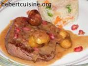 Steak d'autruche aux airelles et marrons