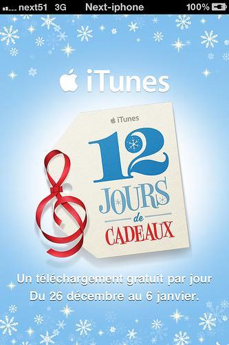 Les 12 jours cadeaux iTunes sur votre iPhone...