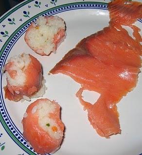 sushis au saumon fumé