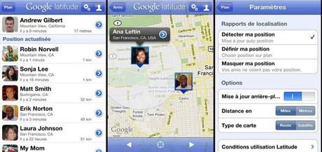 Google Latitude enfin en appli sur iPhone