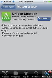 [MAJ] Amélioration de Dragon Dictation sur iPhone...