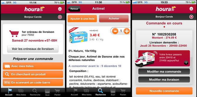 houra.fr, 1ère appli iPhone pour faire ses courses livrées à domicile