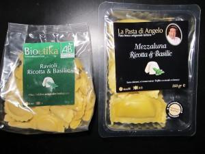 La pasta di Angelo Mezzaluna Ricotta & Basilic vs Bioetika Ravioli & Basilic