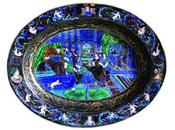 Rare important plat creux forme ovale Samson